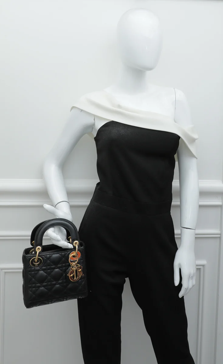 Lady Dor Bag, Mini Cannage Leather Bag - Image 2